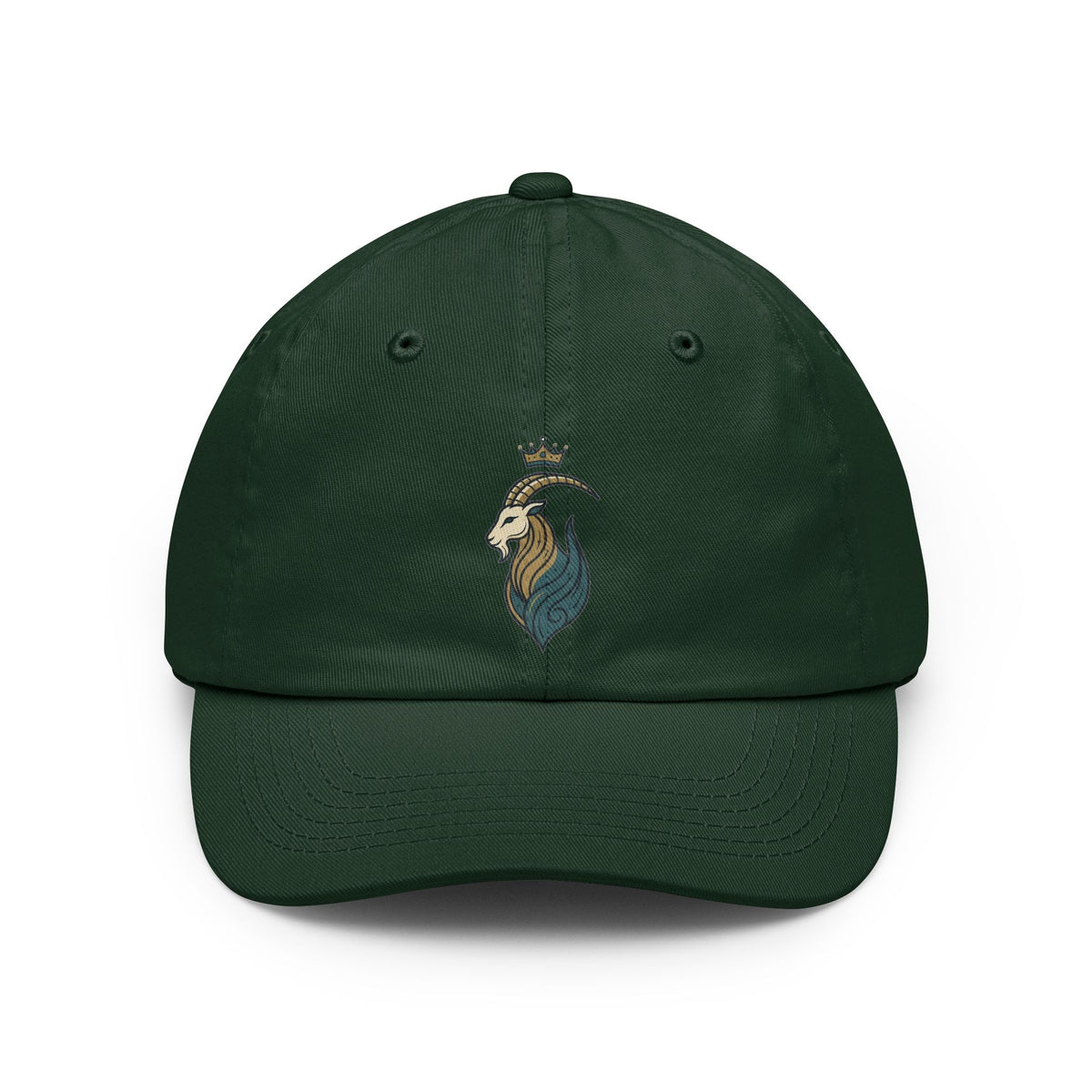Color: Forest Green | Capricorn- The Sea-Goat Crest Dad Hat — Graphic