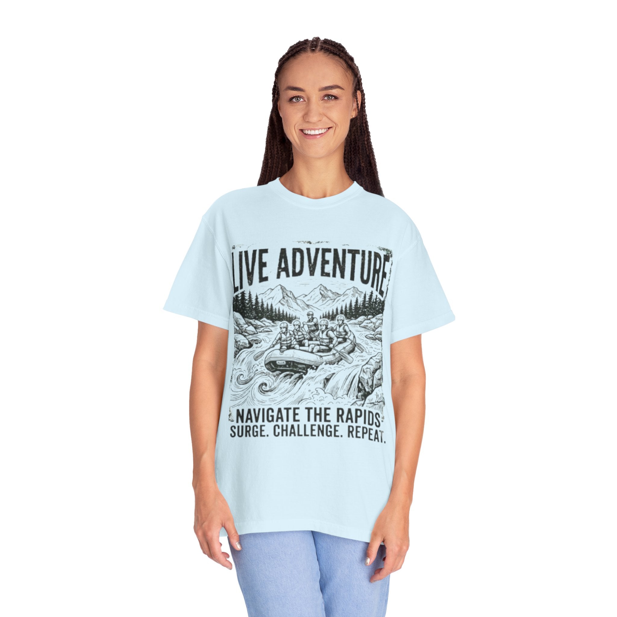 "Live Adventure - Rafting" Unisex Garment-Dyed Tee