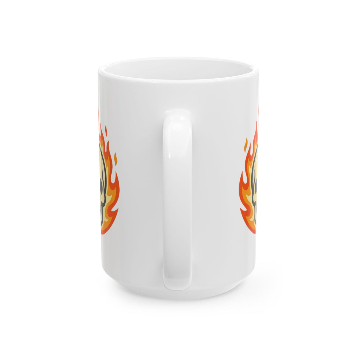 "Hellfire" White Ceramic Mug — Graphic