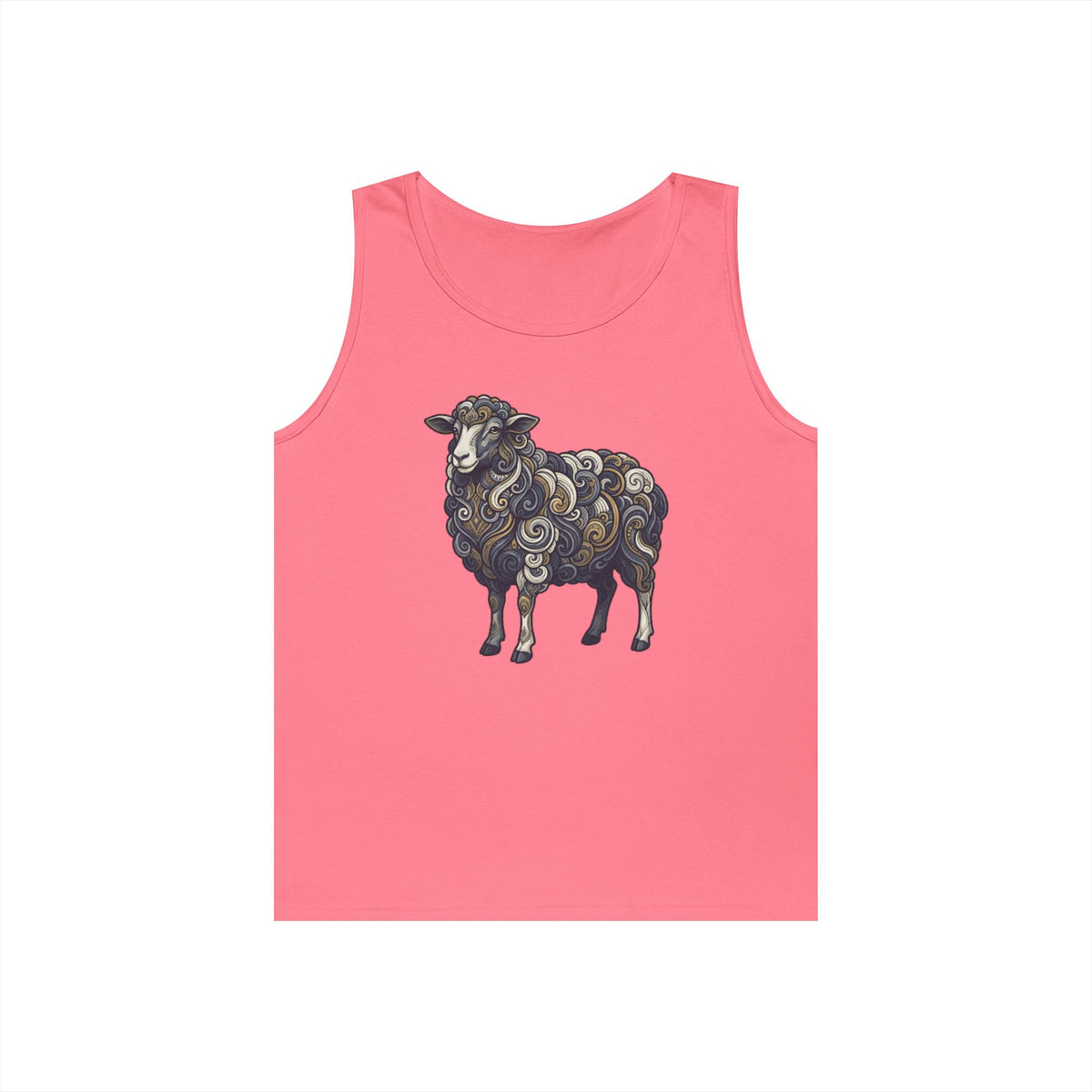 Color: Safety Pink | Barnyard Sheep Tank Top