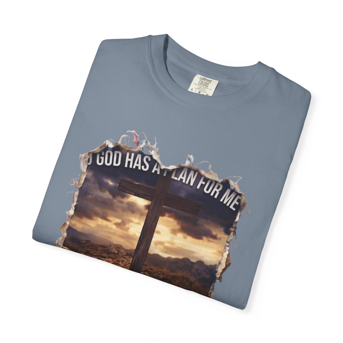 "God Has A Plan For Me" Unisex Garment-Dyed Tee