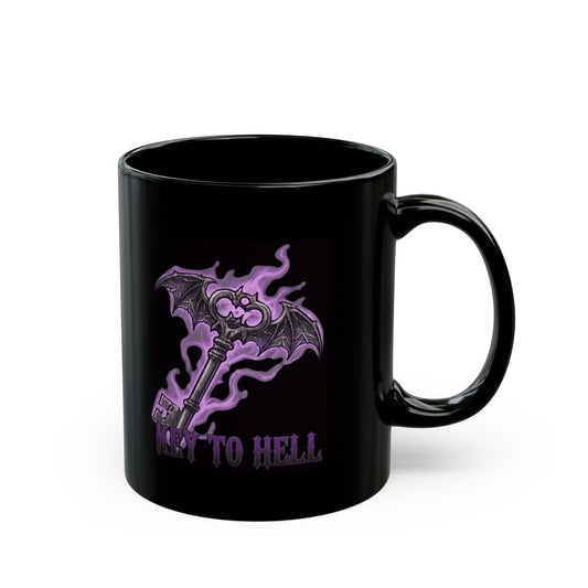 "Skeleton Key" Black Ceramic Mug