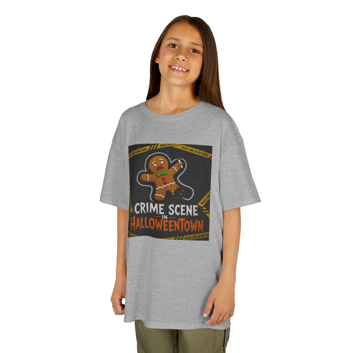 Color: Sport Grey | Crime Scene in Halloweentown Kids Tee