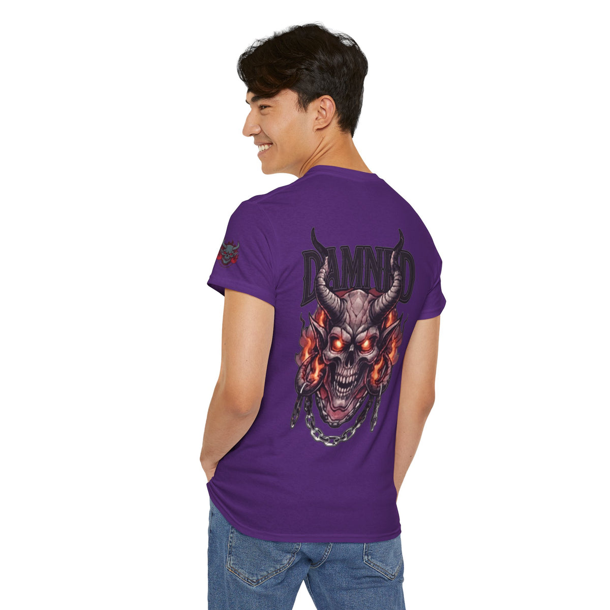 Color: Purple | Damned Premium Graphic Tee