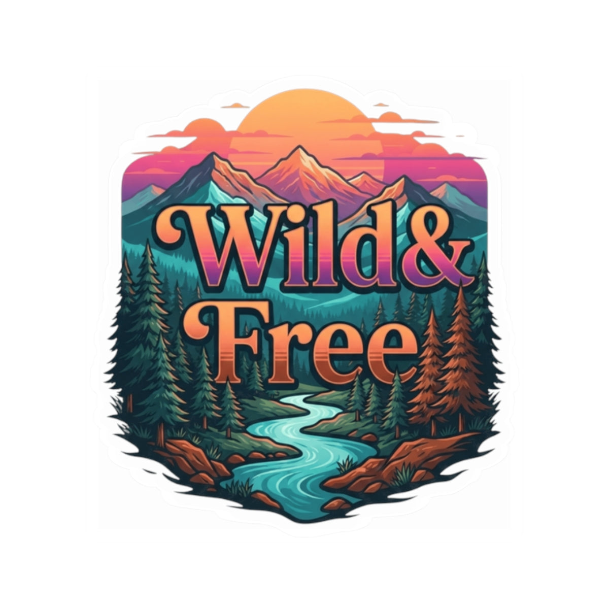 "Wild & Free" Sticker — Main
