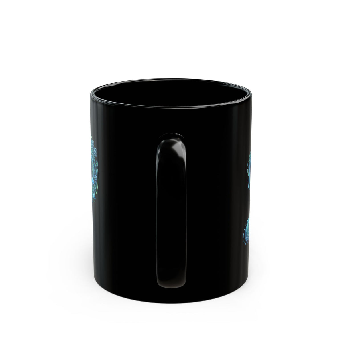 "Glass of Data" Black Ceramic Mug