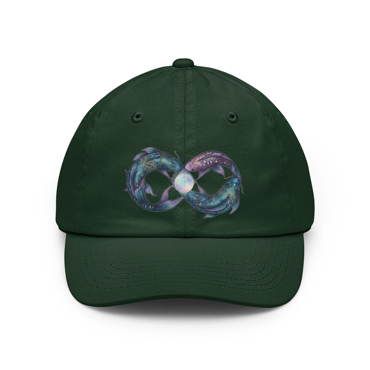 Color: Forest Green | Pisces The Infinite Fish Dad Hat — Graphic