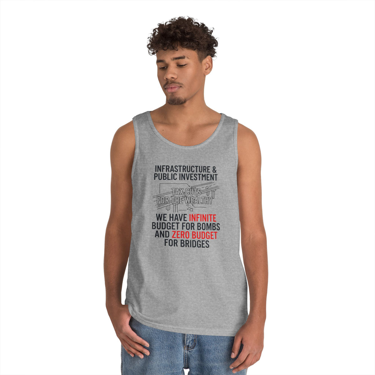 Color: Sport Grey | Protest Series - Fix The Roads Tank Top