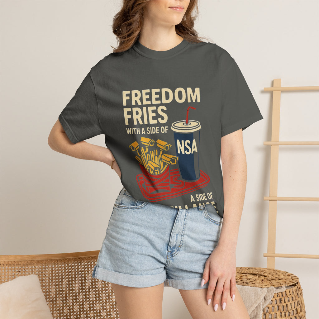 "Freedom Fries (With Extra Eyes)" Unisex Garment-Dyed T-shirt