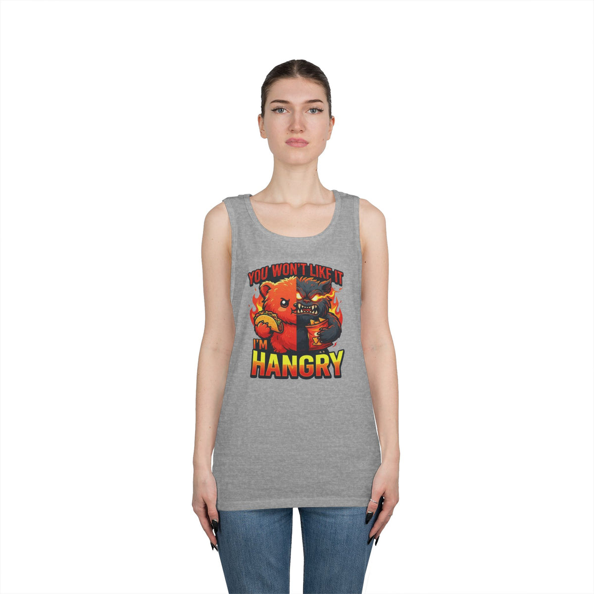 Color: Sport Grey | You Won't Like It I'm Hangry Tank Top