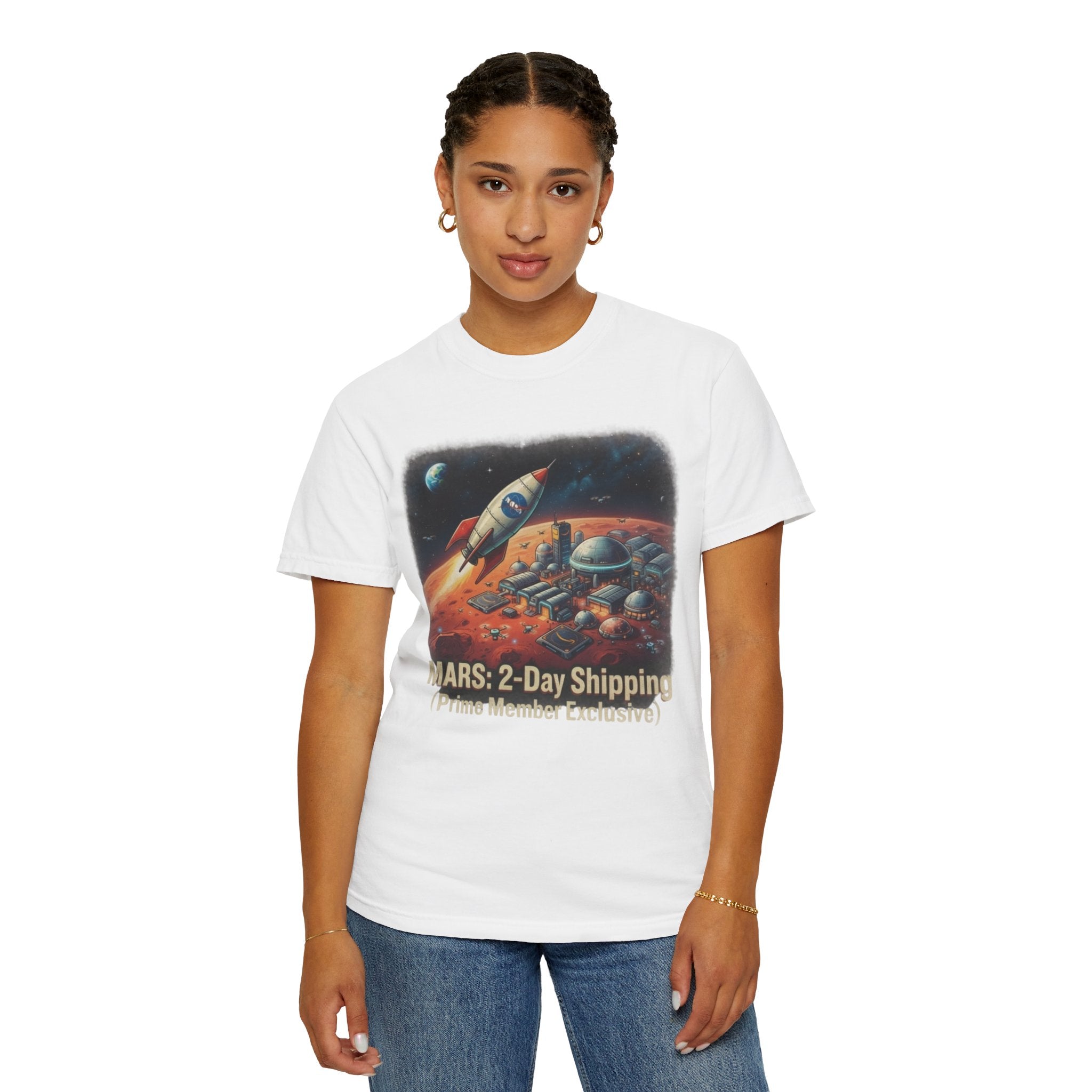 "Mars 2 Day Shipping" Unisex Garment-Dyed Tee