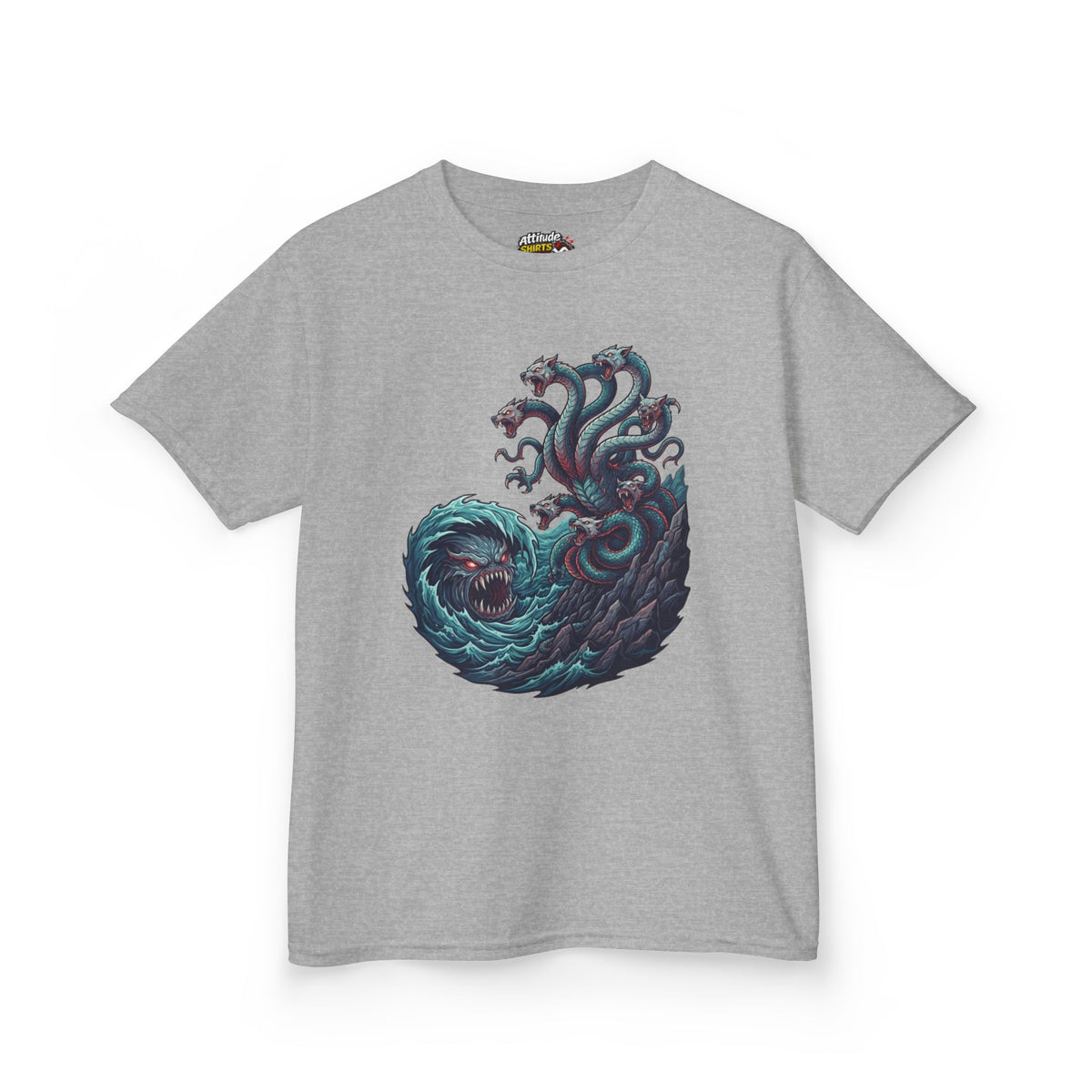 Color: Sport Grey | Charybdis and Scylla (Greek Mythology) Kids Tee