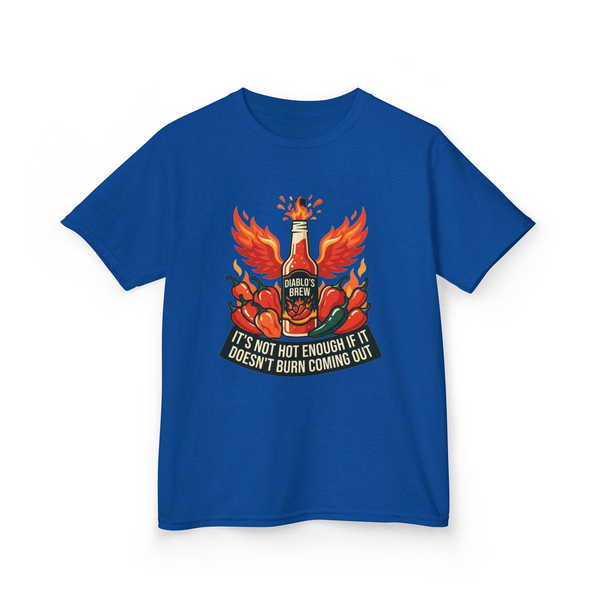 Color: Royal | Burns Coming Out Kids Tee
