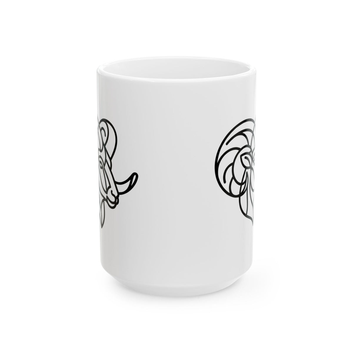 "Aries The Minimalist Ram" White Ceramic Mug