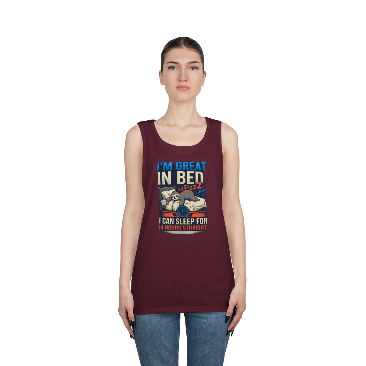Color: Maroon | I'm Great In Bed Tank Top