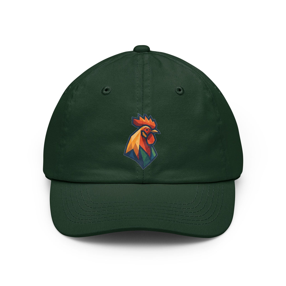Color: Forest Green | Barnyard Rooster Dad Hat — Graphic
