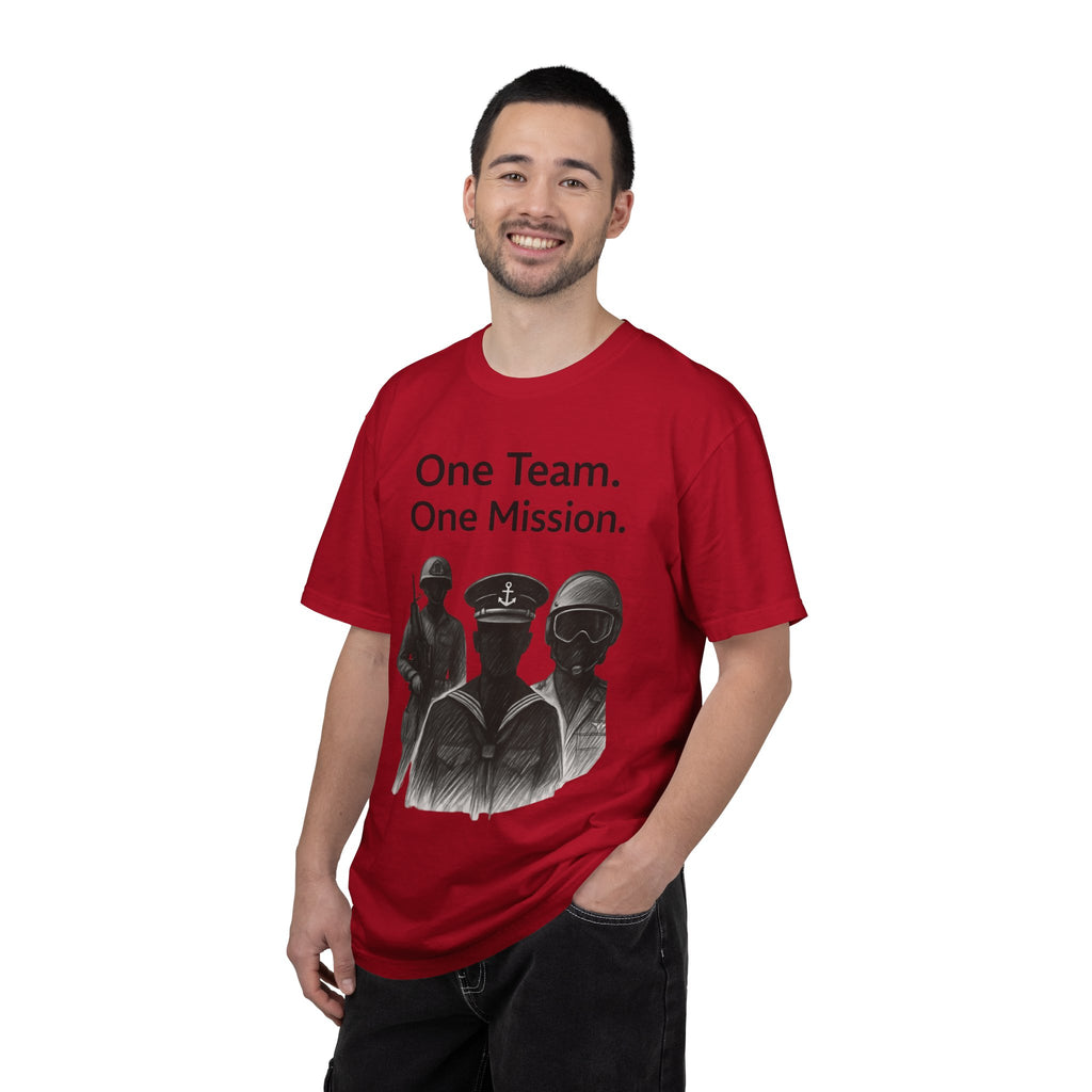 "One Team One Mission" Unisex Garment-Dyed T-shirt