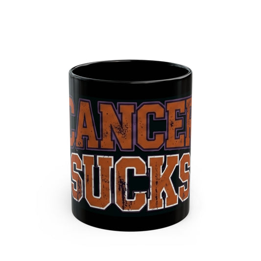 "Cancer Sucks" Black Ceramic Mug