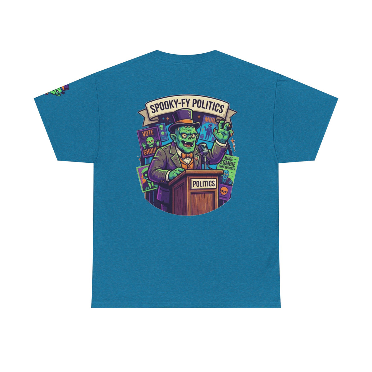 Color: Antique Sapphire | Spooky-Fy Politics Premium Graphic Tee