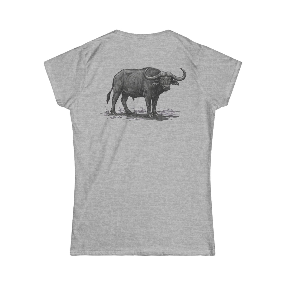 "Pencil Sketch Art Cape Buffalo" Women's Tee