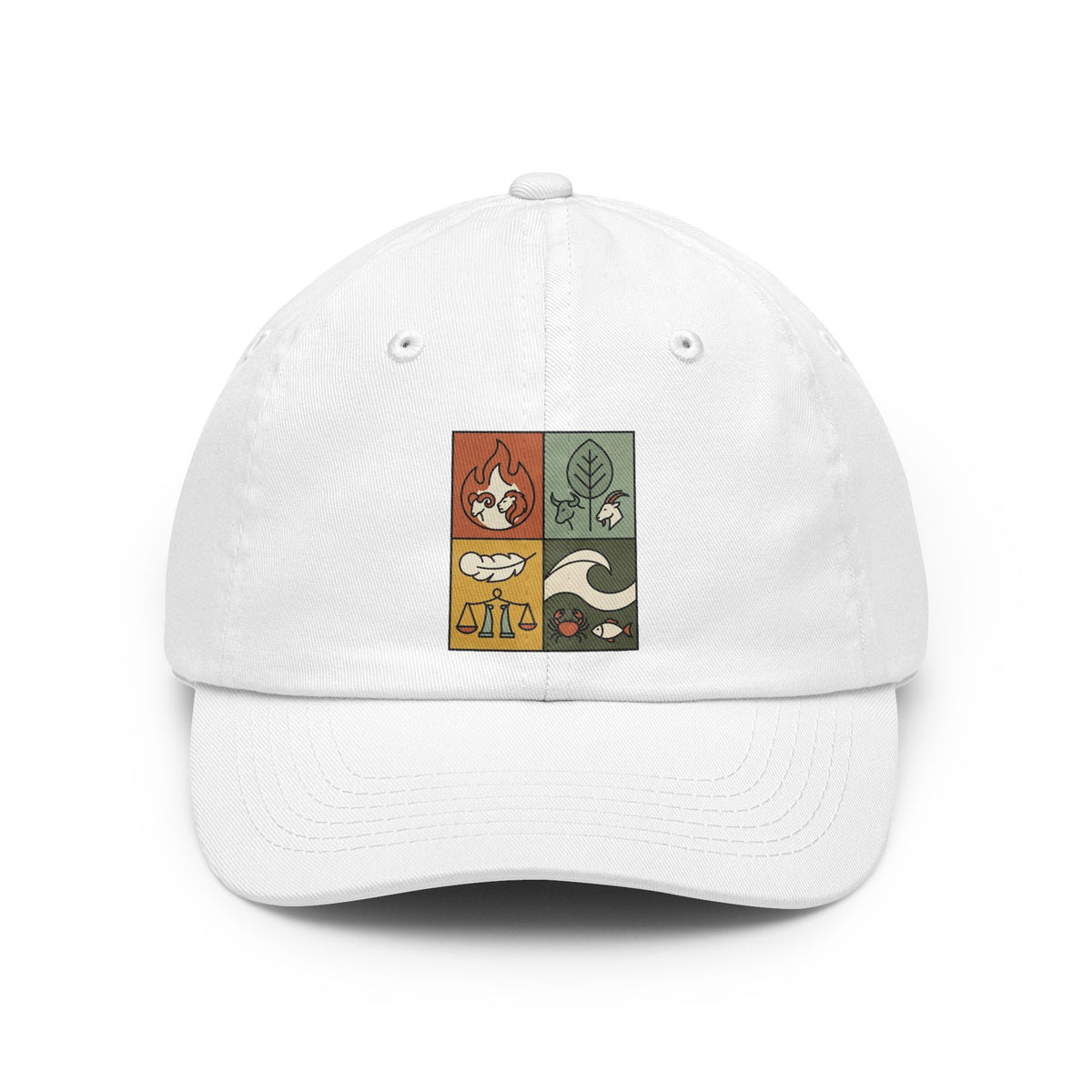 Color: White | Four Elements- Fire, Earth, Air, Water Dad Hat