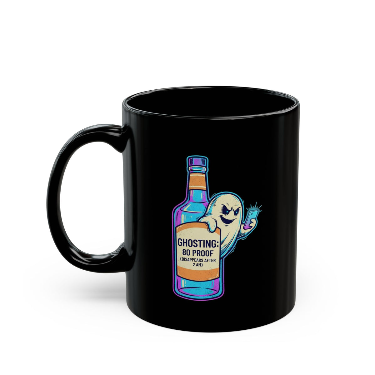 "Ghosting" Black Ceramic Mug