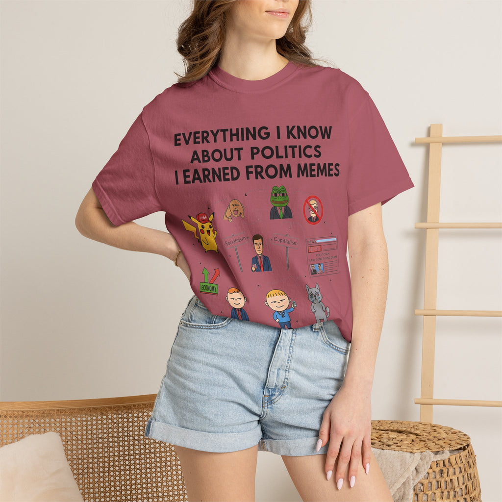"Advanced Degrees in Memes" Unisex Garment-Dyed T-shirt