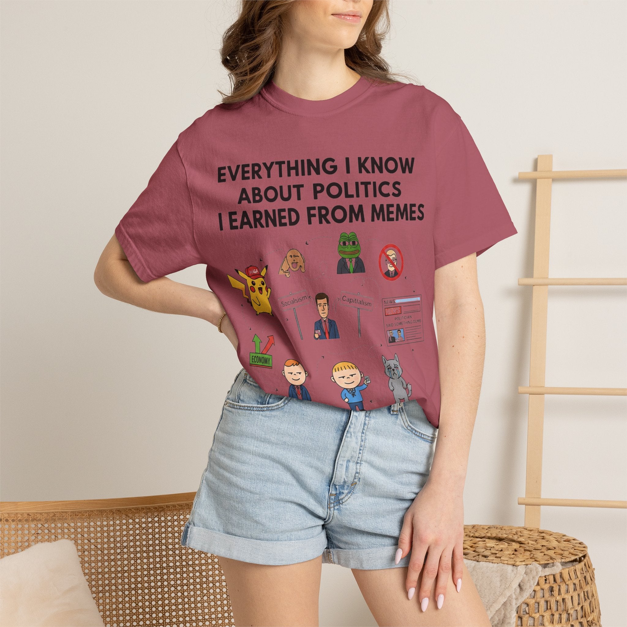 "Advanced Degrees in Memes" Unisex Garment-Dyed T-shirt