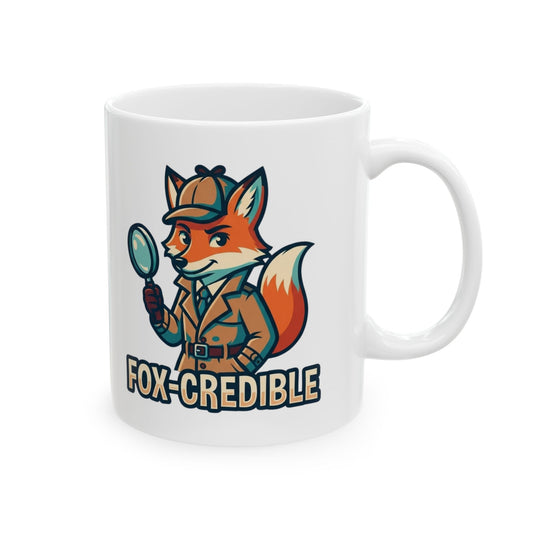 "Fox Credible" White Ceramic Mug
