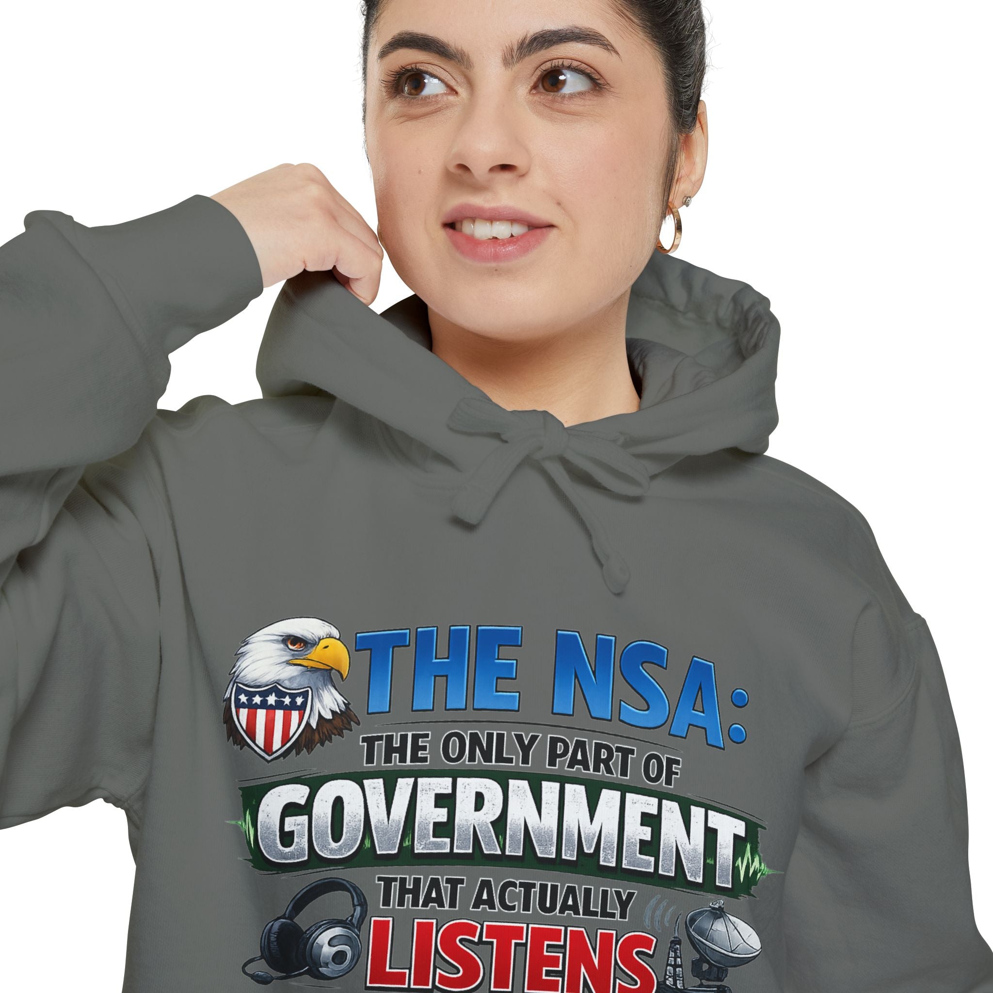 They're Always Listening | Garment-Dyed Hoodie — AttitudeShirts