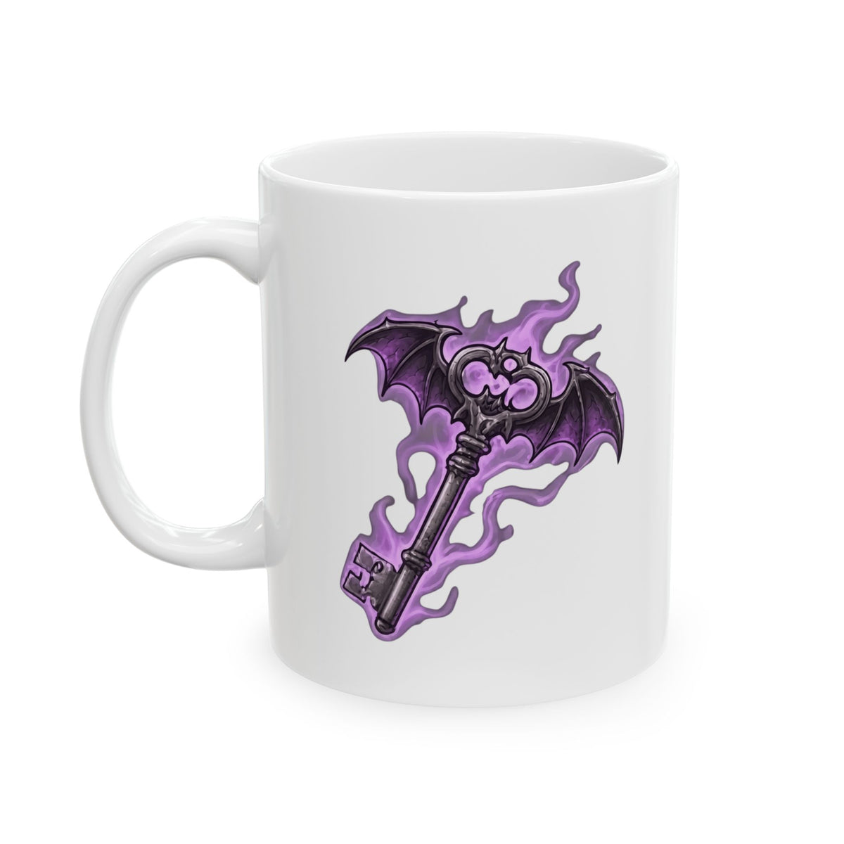 "Skeleton Key" White Ceramic Mug — Graphic