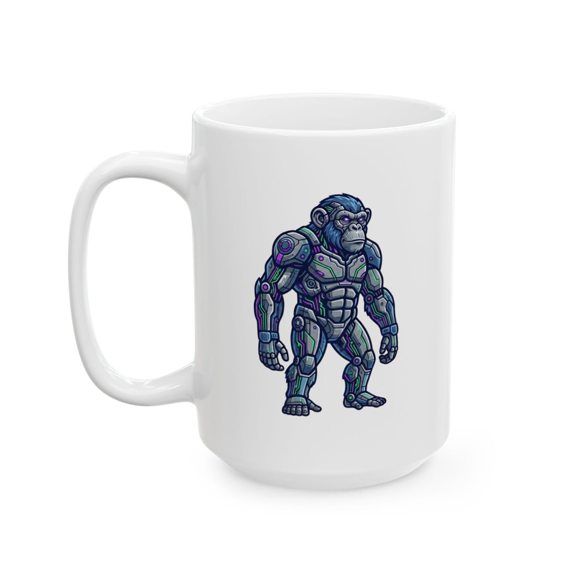 "Cyber Chimp" White Ceramic Mug
