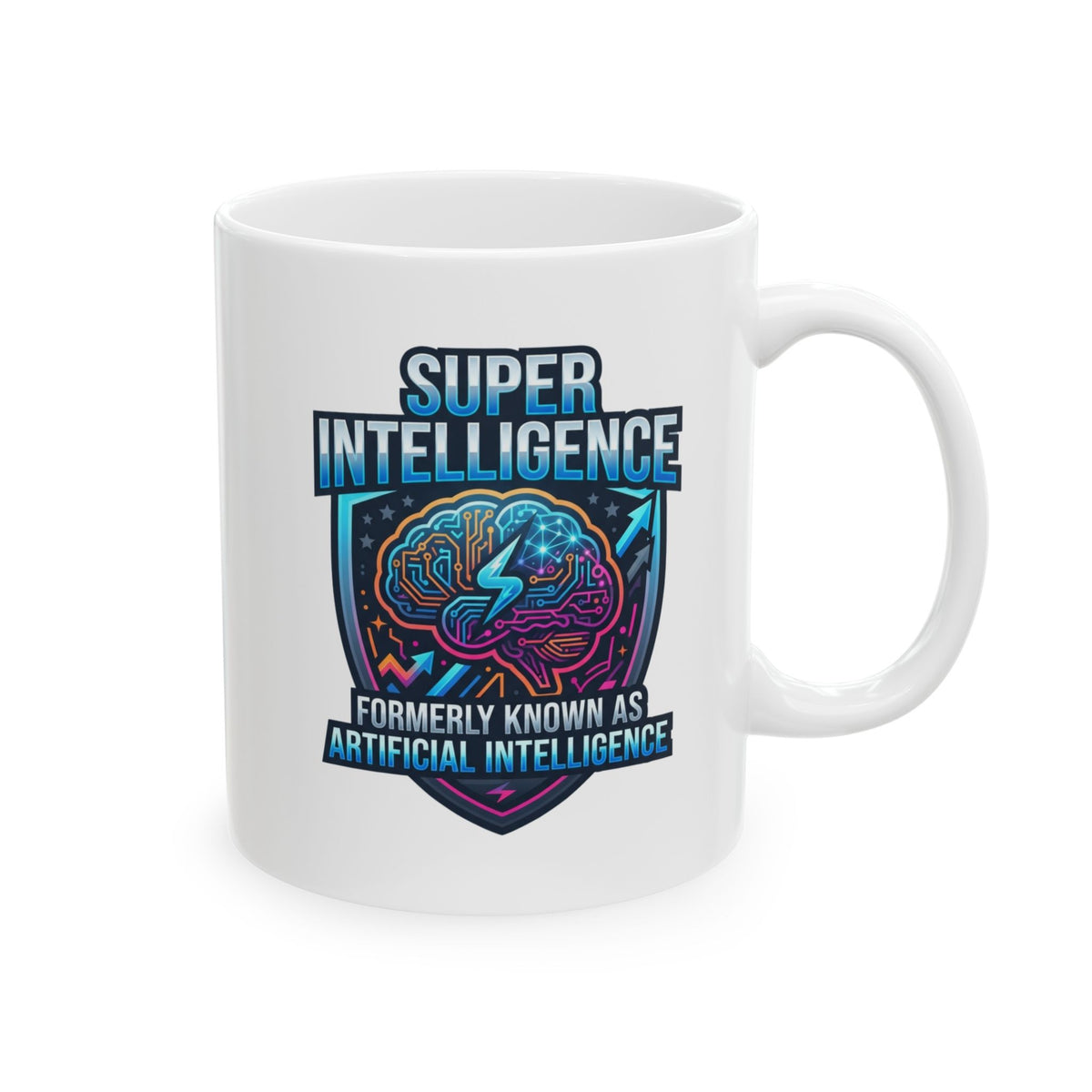 "Super Intelligence" White Ceramic Mug