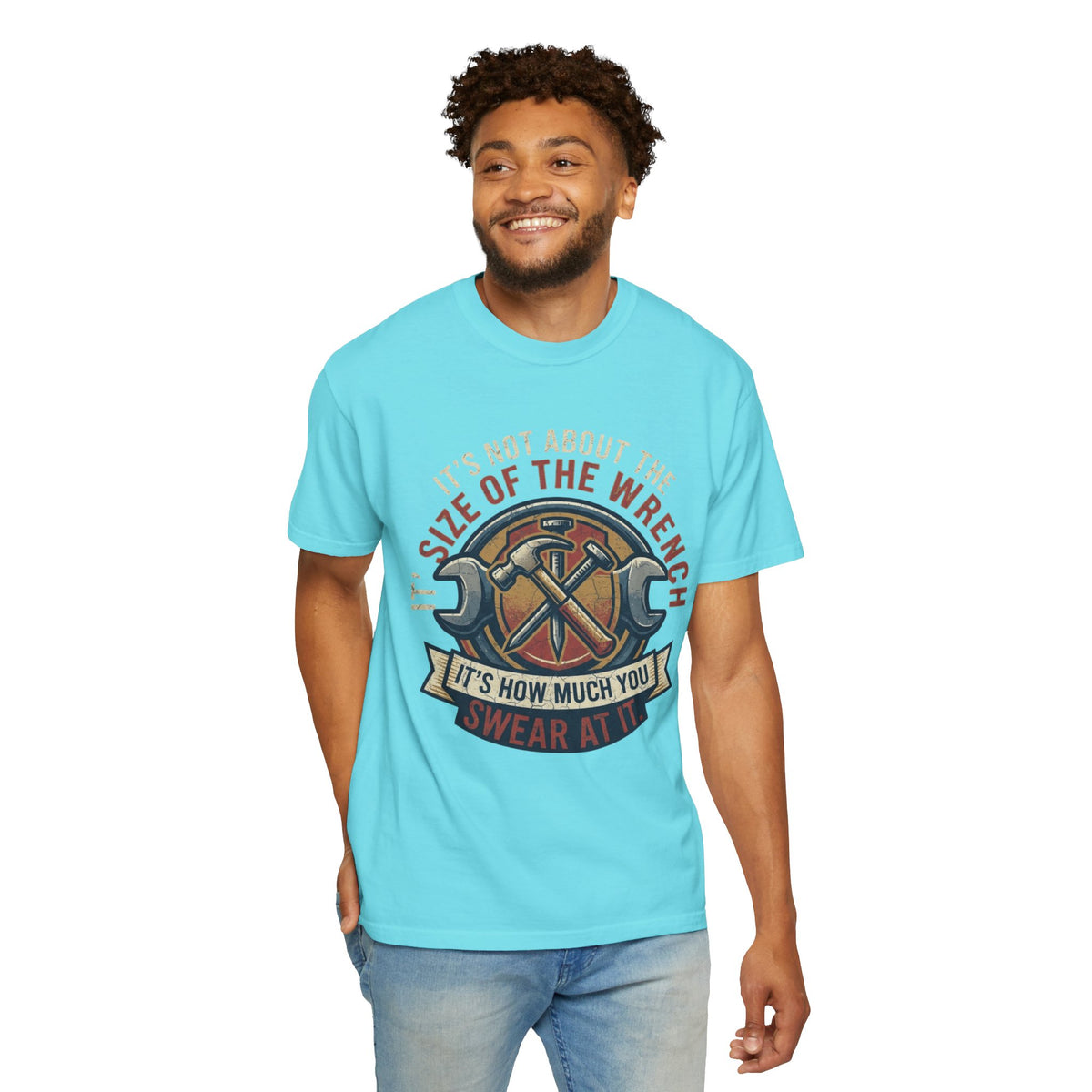 Color: Lagoon Blue | Size Matters Unisex Garment-Dyed Tee
