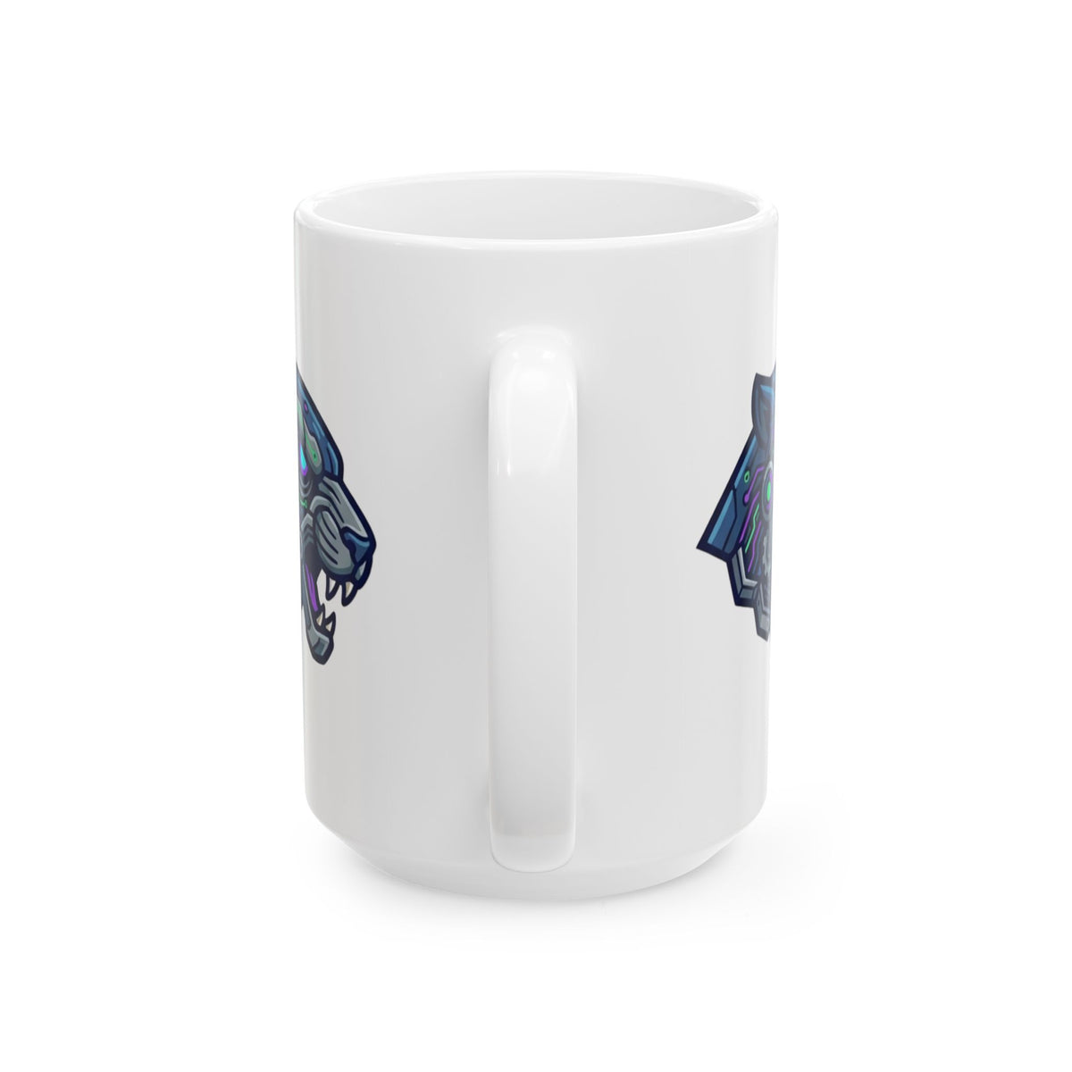 "Cyber Panther" White Ceramic Mug — Graphic
