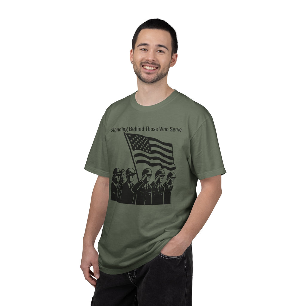 "Standing Behind Those Who Serve" Unisex Garment-Dyed T-shirt