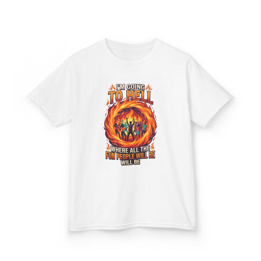 Color: White | I'm Going to Hell Kids Tee