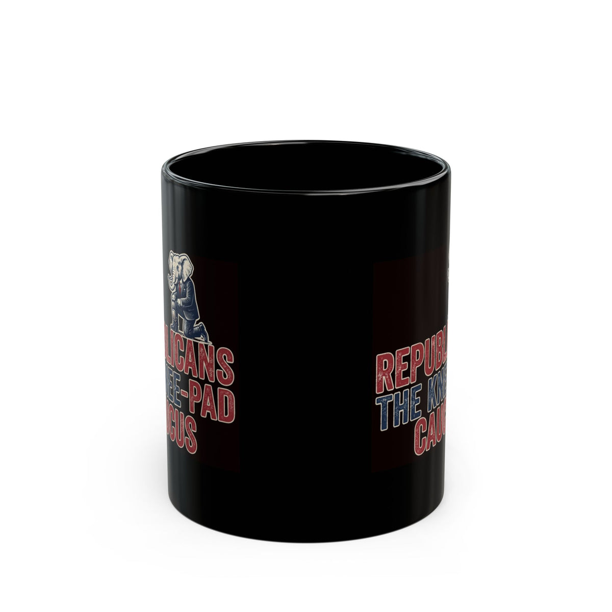 "The Knee Pad Caucus" Black Ceramic Mug