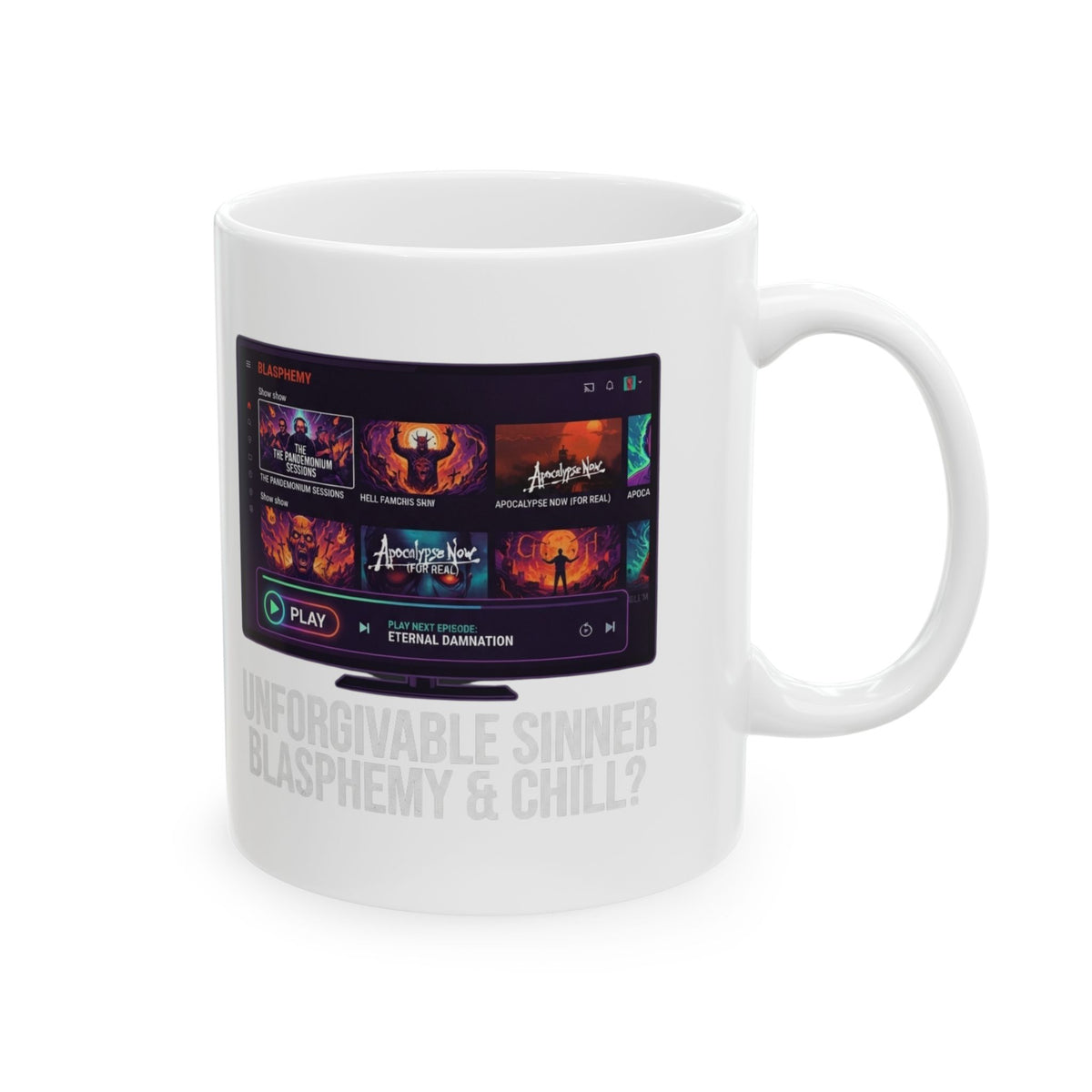 "Good Book Series Blasphemy & Chill" White Ceramic Mug