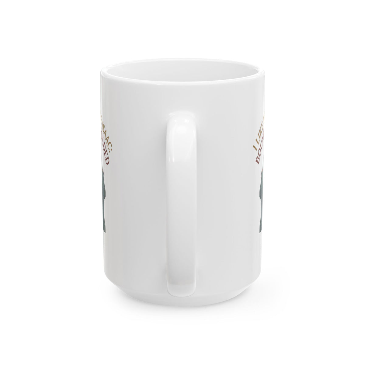 "Good Book Series Bound & Blindfolded" White Ceramic Mug