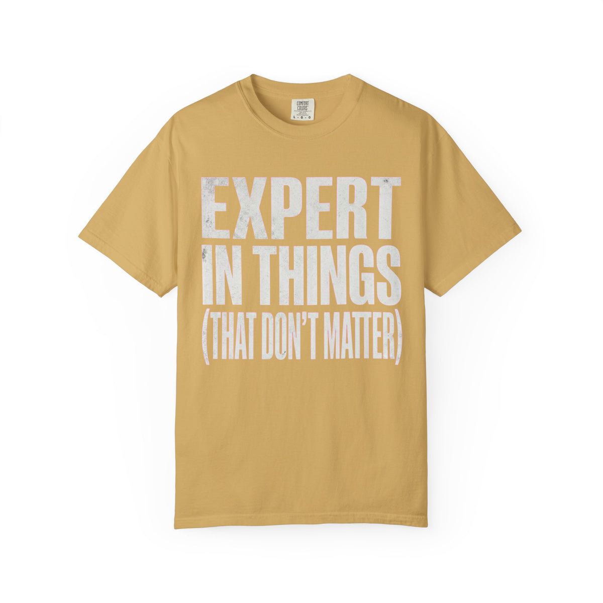 Color: Mustard | Expert In Things Unisex Garment-Dyed Tee