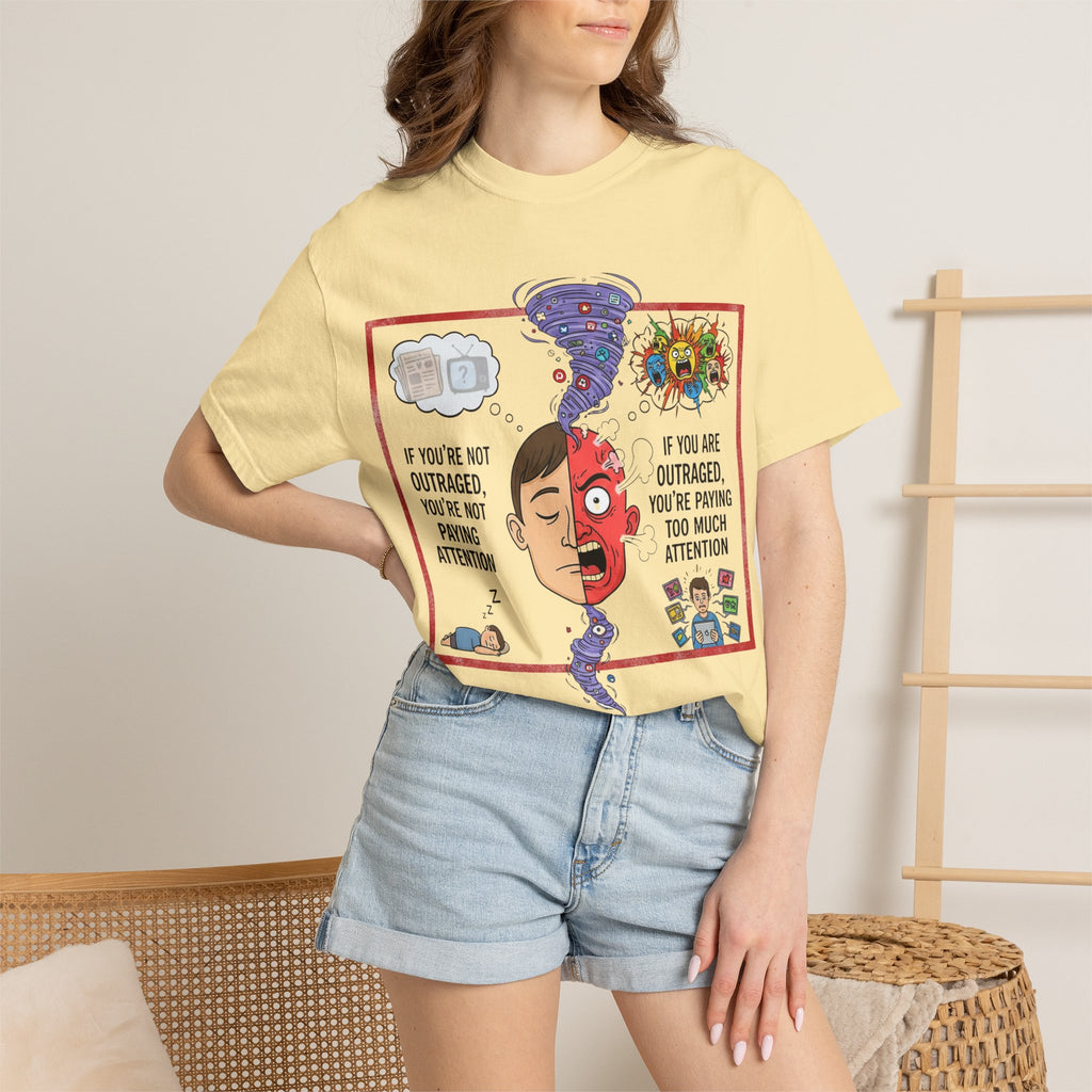 "The Outrage Paradox" Unisex Garment-Dyed T-shirt
