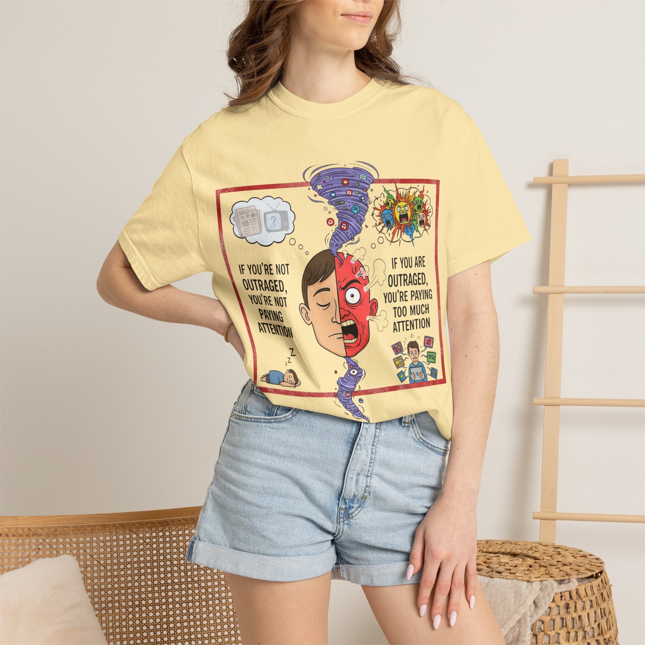"The Outrage Paradox" Unisex Garment-Dyed T-shirt