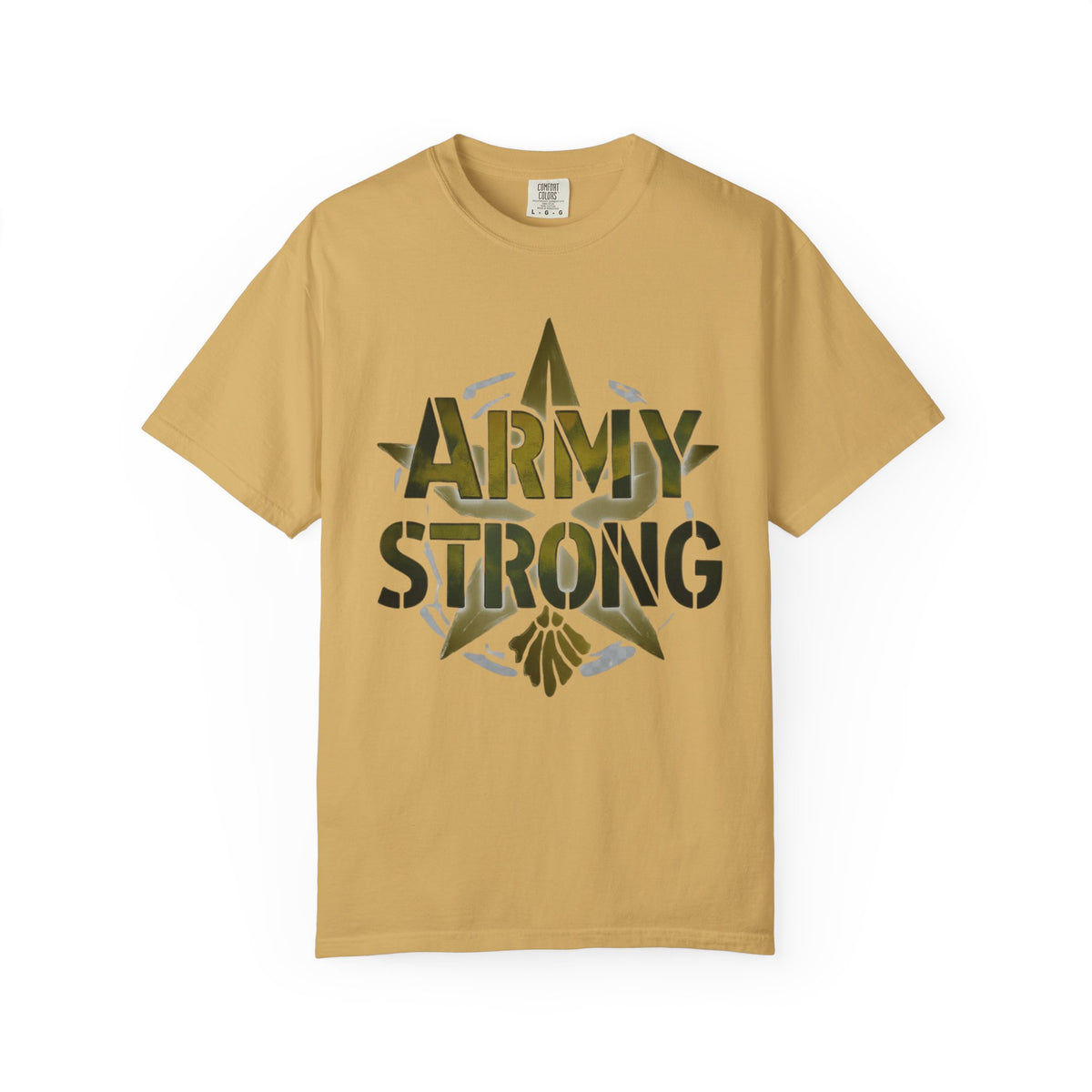 Color: Mustard | Army Strong-2 Unisex Garment-Dyed T-shirt