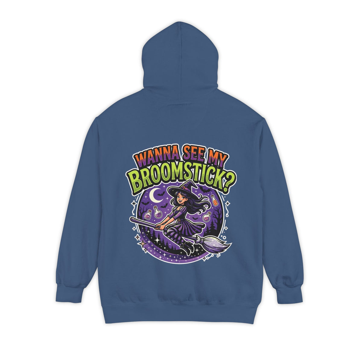 Color: True Navy | Wanna See My Broomstick Garment-Dyed Hoodie