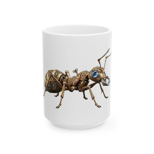 "Cyber Ants" White Ceramic Mug — Graphic
