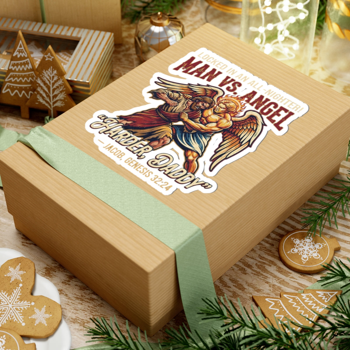 "Good Book Series Man vs Angel" Sticker — Main