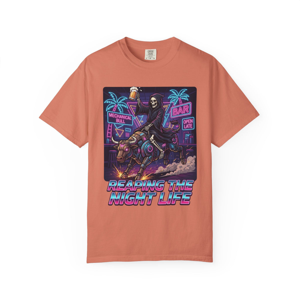 Color: Terracotta | Reaping the Night Life Unisex Garment-Dyed Tee