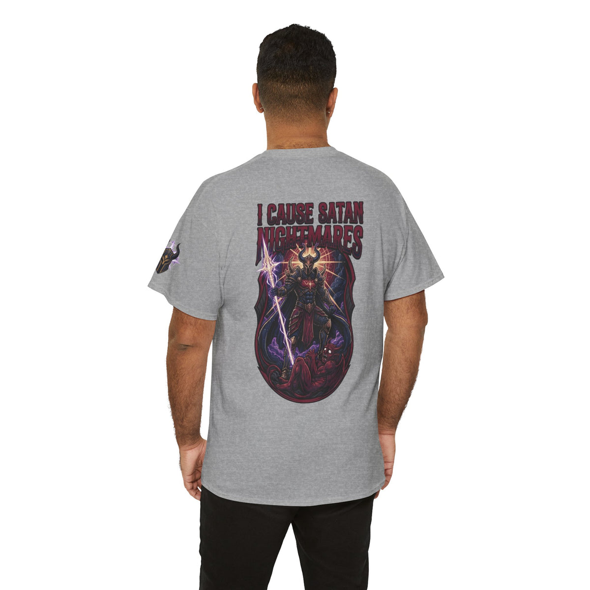 Color: Sport Grey | I Cause Satan Nightmares Premium Graphic Tee