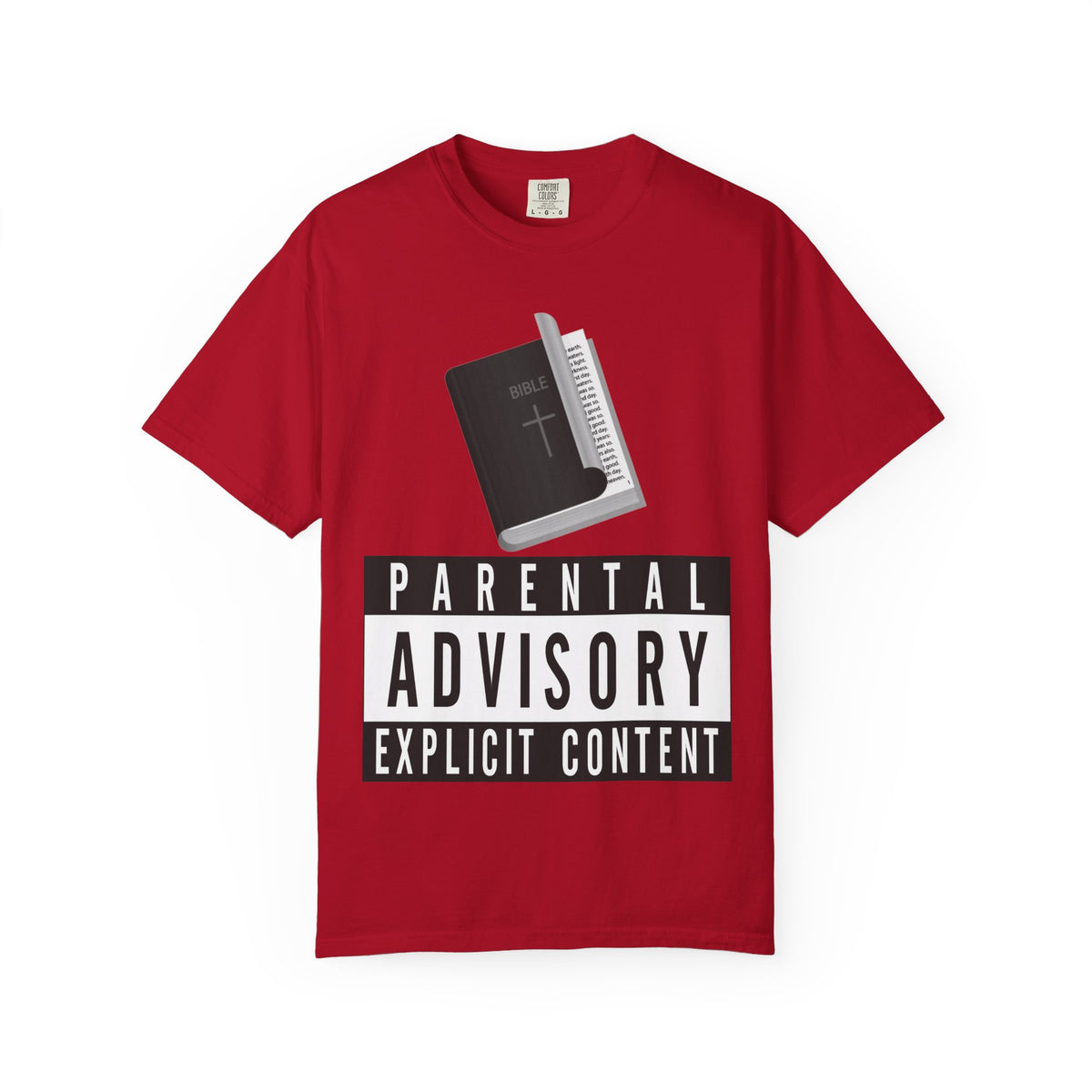 Color: Red | Rated R for Religious Unisex Garment-Dyed T-shirt